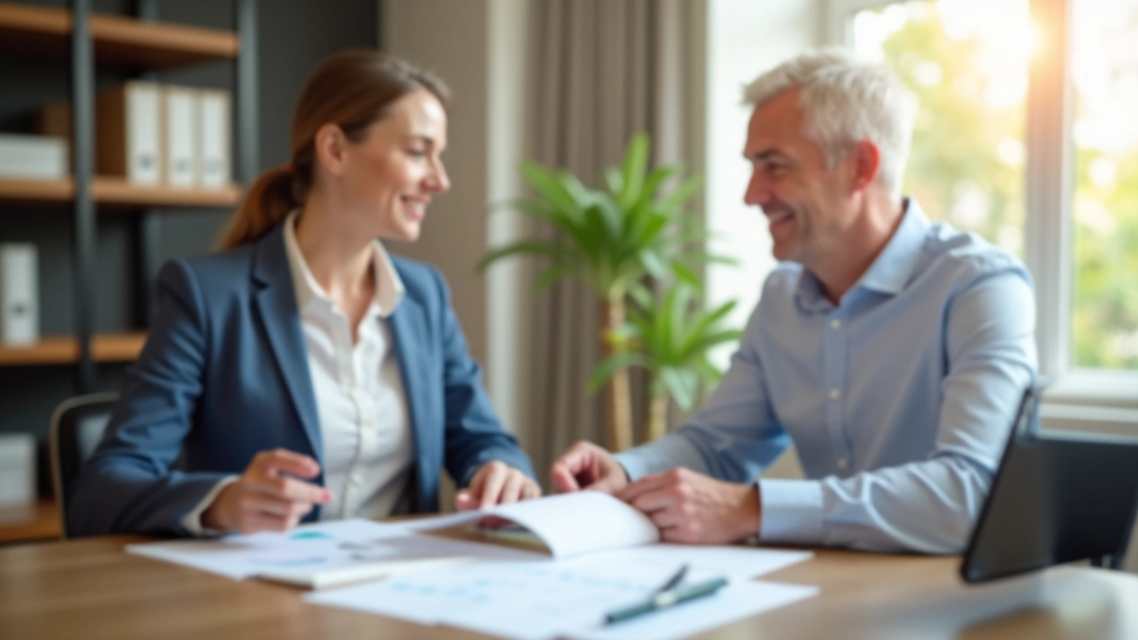 Conseiller en retraite discutant avec client au bureau