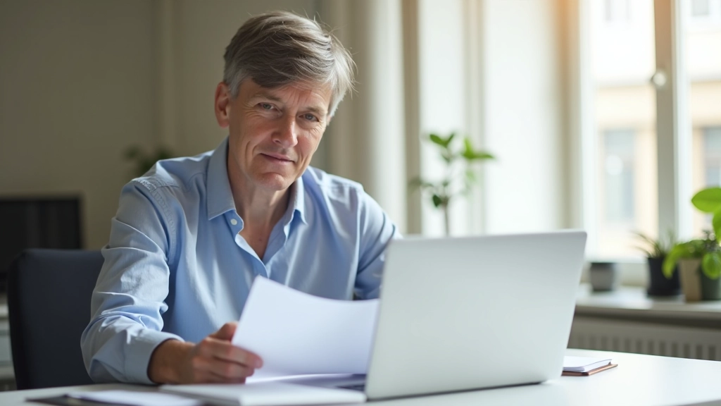 Personne utilisant un ordinateur portable pour consulter son relevé de carrière en ligne